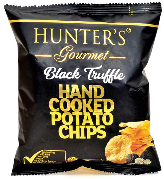 Hunters Black Truffle Potato Chips 6x125g Bulkbox Wholesale
